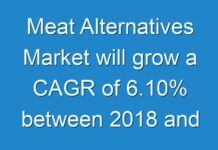 Meat Alternatives Market will grow a CAGR of 6.10% between 2018 and 2026