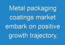 Metal packaging coatings market embark on positive growth trajectory, registering CAGR of 5% and surpass the market valuation of US$ 874 Mn