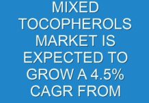 MIXED TOCOPHEROLS MARKET IS EXPECTED TO GROW A 4.5% CAGR FROM 2016-2024