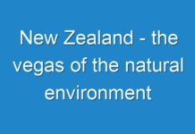 New Zealand – the vegas of the natural environment