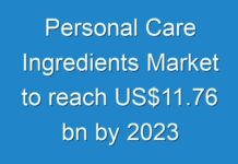 Personal Care Ingredients Market to reach US$11.76 bn by 2024