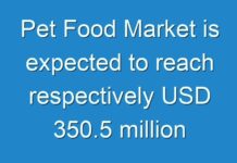 Pet Food Market is expected to reach respectively USD 350.5 million