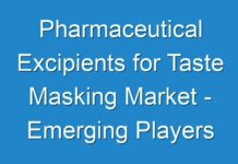 Pharmaceutical Excipients for Taste Masking Market – Emerging Players May Yields New Opportunities -2030