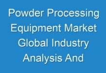 Powder Processing Equipment Market Global Industry Analysis And Impact of COVID-19 2024-2030