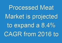 Processed Meat Market is projected to expand a 8.4% CAGR from 2016 to 2024