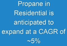Propane in Residential is anticipated to expand at a CAGR of ~5%