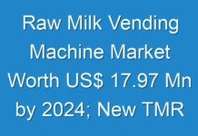 Raw Milk Vending Machine Market Worth US$ 17.97 Mn by 2024; New TMR Report Explores Impact of COVID-19 Outbreak on Market