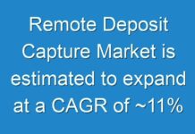 Remote Deposit Capture Market is estimated to expand at a CAGR of ~11%