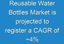 Reusable Water Bottles Market is projected to register a CAGR of ~4% during the forecast period