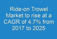 Ride-on Trowel Market to rise at a CAGR of 4.7% from 2017 to 2025