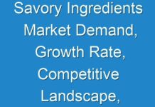 Savory Ingredients Market Demand, Growth Rate, Competitive Landscape, Future Outlook 2024