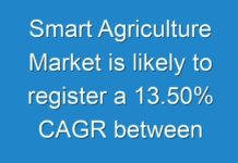 Smart Agriculture Market is likely to register a 13.50% CAGR between 2017 and 2025