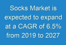 Socks Market is expected to expand at a CAGR of 6.5% from 2019 to 2027