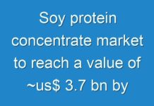 Soy protein concentrate market to reach a value of ~us$ 3.7 bn by 2029: TRANSPARENCY MARKET RESEARCH