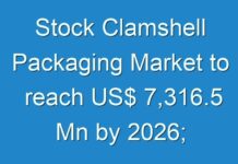 Stock Clamshell Packaging Market to reach US$ 7,316.5 Mn by 2026; COVID-19 Pandemic Set to Drop Sales
