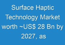 Surface Haptic Technology Market worth ~US$ 28 Bn by 2027, as COVID-19 Pandemic Continues to Expand Quickly