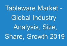 Tableware Market – Global Industry Analysis, Size, Share, Growth 2019 – 2027