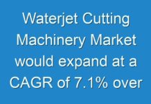 Waterjet Cutting Machinery Market would expand at a CAGR of 7.1% over the period 2019 and 2027