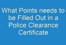 What Points needs to be Filled Out in a Police Clearance Certificate Application Form?