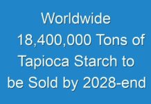 Worldwide 18,400,000 Tons of Tapioca Starch to be Sold by 2028-end